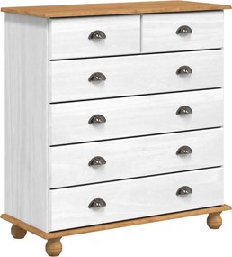 vidaXL Comodă cu sertar ASKIM Alb 91 x 40 x 95,5 cm Lemn de pin masiv