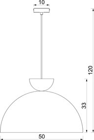 Lustră suspendată pe cablu NEVIS, 1x E27/15W/230V, Ø 50 cm, crem