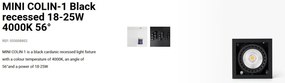 Spot LED incastrabil MINI COLIN-1 Black recessed 18-25W 4000K 56°