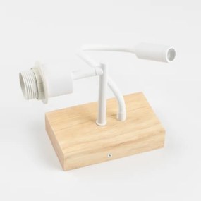 Lampă LED flexibilă de perete Brilagi NUBILA WOOD 1xE27/25W/230V + LED/3W stejar/alb/crem