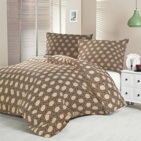 Kvalitex Satin lenjerie de pat Luxury Collection Carero bej, 220 x 200 cm, 2 buc. 70 x 90 cm