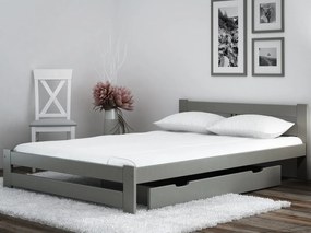 Pat ecologic din lemn Oliwia 120x200 gri cu somieră
