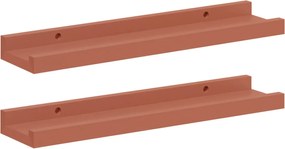 vidaXL Raft de perete cu raft 2 pcs Roșu 40 x 9 x 3 cm Lemn compozit