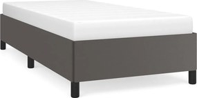 vidaXL Cadru de pat, gri, 90x200 cm, piele ecologică