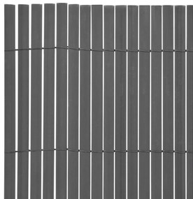 Gard pentru gradina cu doua fete, gri, 90 x 500 cm, PVC 1, Gri, 90 x 500 cm