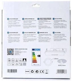 Corp de iluminat LED încastrat Aigostar ULTRATHIN LED/18W/230V 4000K alb