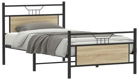 vidaXL Cadru pat fără saltea stejar sonoma 100x200 cm lemn prelucrat