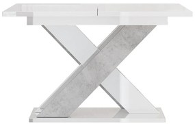 Masă de sufragerie Xalin (alb lucios + piatră) (pentru 4 până la 6 persoane). 1055284