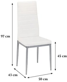 Midland 4+1 set de sufragerie alb-gri