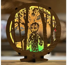 Li-Go 23613/DUB2 - Decorațiune LED de masă reglabilă, 12W, 230V, 20×22 cm, finisaj stejar