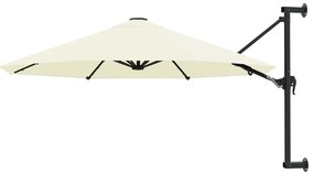 vidaXL Umbrelă soare, montaj pe perete, stâlp metalic, 300 cm, nisipiu