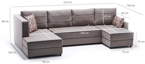 Canapea extensibilă de colț Ece Panoramik - Cream