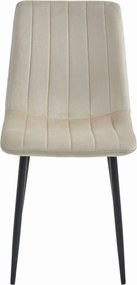 OFERTA Scaun catifea bej LAVA cu picioare negre calitatea a II-a