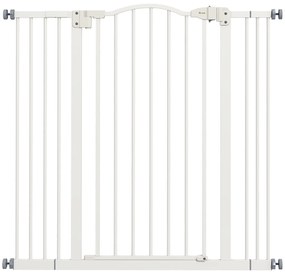 PawHut Poartă Extensibilă pentru Câini fără Șuruburi, Poartă de Siguranță Reglabilă, 94-100x94 cm, Alb | Aosom Romania
