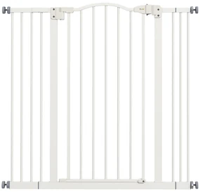 PawHut Poartă Extensibilă pentru Câini fără Șuruburi, Poartă de Siguranță Reglabilă, 94-100x94 cm, Alb | Aosom Romania