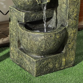 Outsunny Fântână de grădină, fântână de apă, viteză reglabilă, 25 x 24 x 60 cm, Negru | Aosom Romania