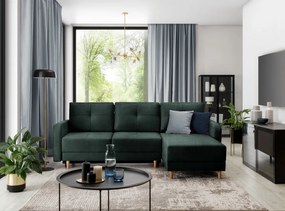 Coltar extensibil cu spatiu pentru depozitare, 240x165x90 cm, Roxi U03, Eltap (Culoare: Verde lucios - Nube 35)