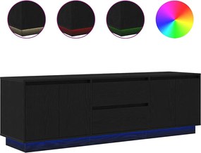 vidaXL Dulap TV cu lumini LED Stejar negru 160,5x41x50 cm