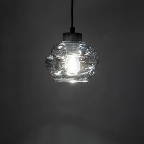 Lustră LED pe cablu ZULIA 1xE27/15W/230V negru/negru fumuriu