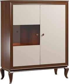 Bufet lemn masiv nuc Nicola Alb-, 131 × 43 × 108 cm