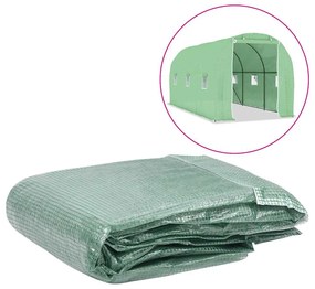 vidaXL Copertină de rezervă pentru seră (9 m²), verde, 200x450x200 cm