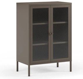 Vitrină gri din metal 70x100x40 cm Layna – Marckeric