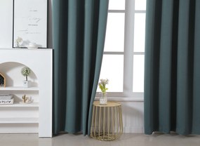 Draperie albastru-verde OXFORD 140x250 cm Agatat: Inele metalice