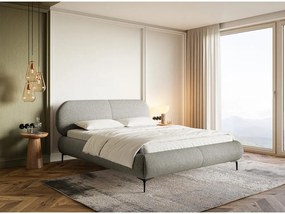 Pat matrimonial 180 cm Octave 180B (cu somieră) (gri + negru). 1099974