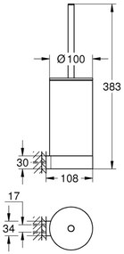 GROHE 41076GL0 - Set SELECTION pentru curățarea toaletei, auriu