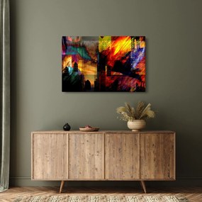Tablou - Oraș colorat, abstracție (90x60 cm)