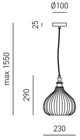 Lustra suspendata, Pendul CLEOFE ambra, alb, cobalt sau ecru