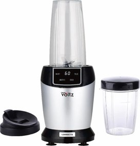 Nutri Blender Oliver Voltz OV51162FS, 1200W, 2 pahare, 1 litru/800 ml, fără BPA, Afisaj LED, Argintiu