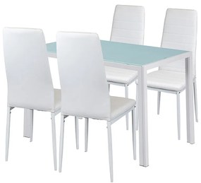 Portland 4+1 set de sufragerie alb