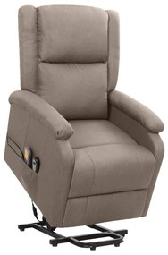 329717 vidaXL Fotoliu de masaj cu ridicare, gri taupe, material textil