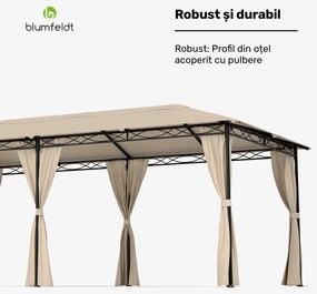 Blumfeldt Mondo 3x6 Foișor cu cadru metalic și pereți laterali.