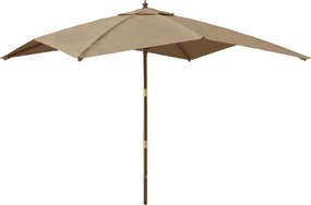 vidaXL Umbrelă de grădină stâlp din lemn, taupe, 300x300x273 cm