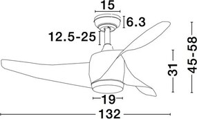 Lustra LED cu ventilator si telecomanda design modern Breeze NVL-5267611