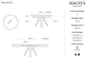 Măsuță auxiliară cu picioare metalice negre Windsor &amp; Co Sofas Magnus, ø 120 cm