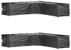 vidaXL Husă mobilier de grădină formă în L, 20 ocheți, 300x300x70 cm