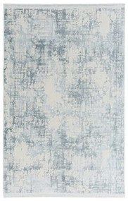 150x230 cm Covor Premium Gri/Crem, Margini cu Franjuri, Living/Hol/Dormitor, 60% Polipropilenă 40% Poliester, Modern, Model Velvetic