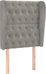 vidaXL Tăblie de pat cu aripioare gri deschis 83x23x118/128 cm catifea