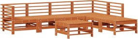 vidaXL Set de lounge pentru grădină 7 pcs Maro Ceară Lemn masiv de pin