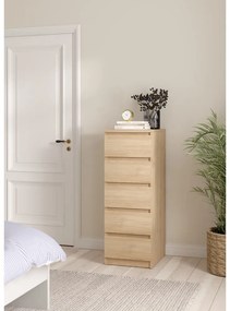 Comodă în culoare naturală cu aspect de lemn de stejar 40x111x50 cm Naia – Tvilum