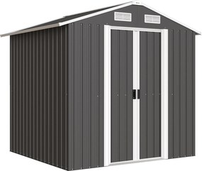 Outsunny Șopron de Grădină din Oțel cu 2 Uși Glisante, Negru, 2,6 m² | Aosom Romania
