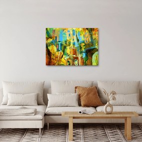 Tablou - Arhitectură, abstractizare cubistă (70x50 cm)