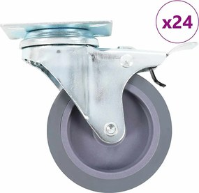 vidaXL Roți pivotante, 24 buc., 75 mm