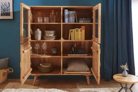 Vitrina din lemn Mystic Living 140cm, salcam natur