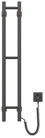 Radiator portprosop electric SILOUETTE 187W/230V 101,1 cm IP44 negru dreapta dreptunghiular