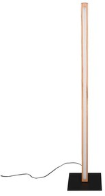 Lampadar negru/în culoare naturală LED (înălțime 115 cm) Bellari – Trio
