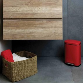 Coș de gunoi roșu cu pedală din oțel 5 l Akira – Spirella